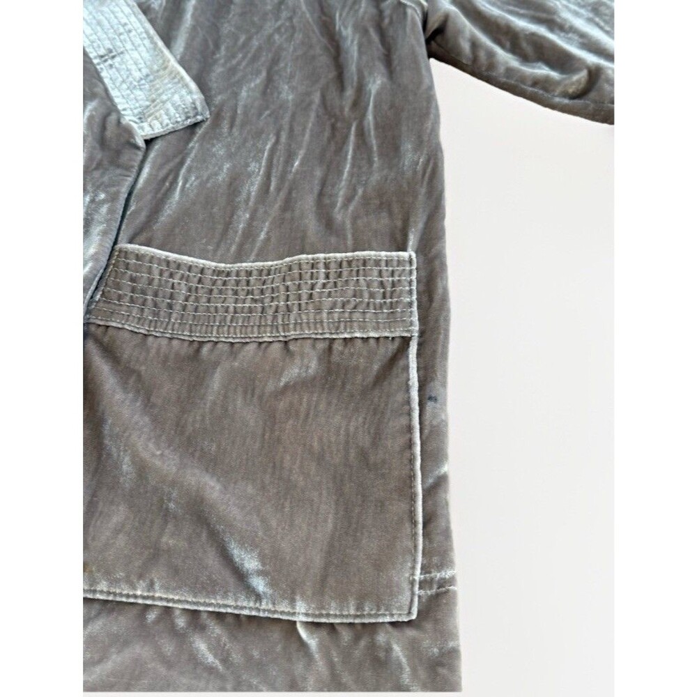 MOTHER  WomenSize Small Silver VELVET Kimono  Jacket Cardigan Open Silk Blend - Picture 16 of 16